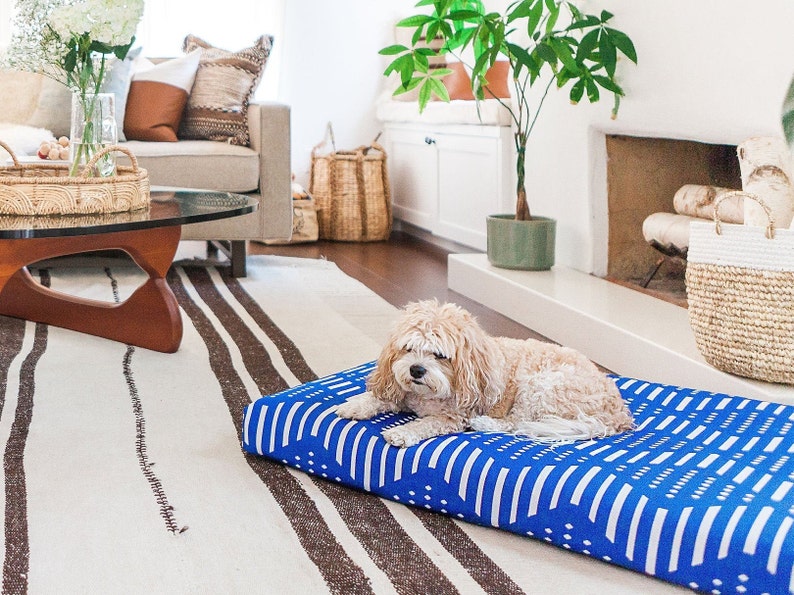 Modern Orthopedic Dog Bed, Laylo Boho Dog Bed, Large Mudcloth dog bed