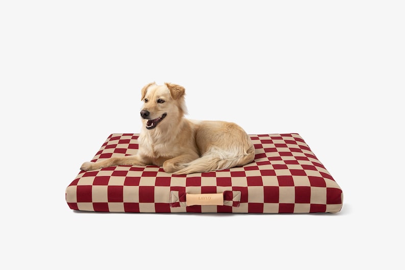 Checker Pattern Orthopedic Dog Bed with Portable Handle image 7