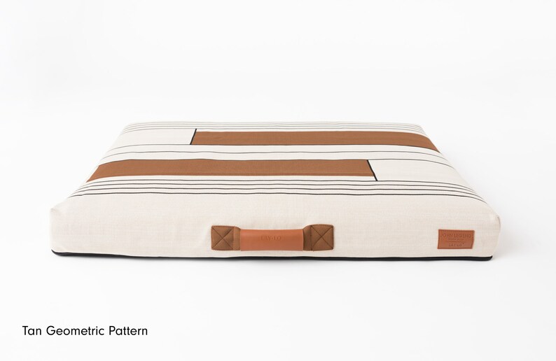 John Legend Creator Collab: Modern Dog bed and Washable Cover Tan Geometric