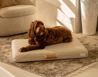Brigette Romanek Cream Dog Bed: Modern Orthopedic Pet Mattress