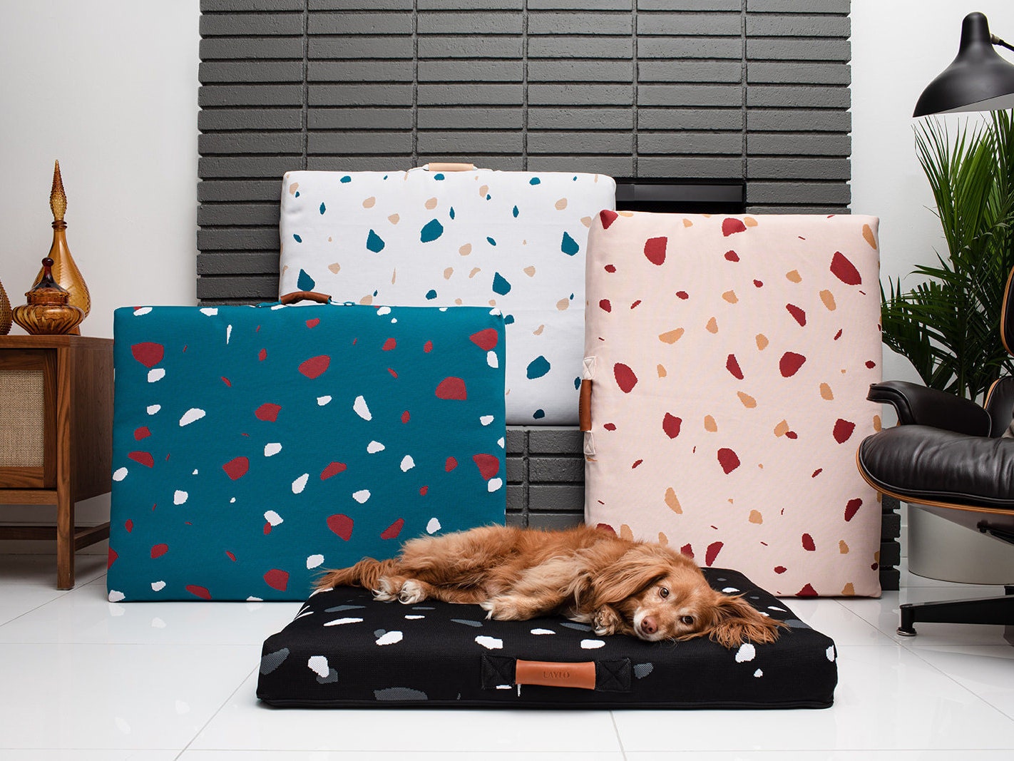 Terrazzo Orthopedic Dog Bed, Modern Knitted Cover
