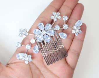 Cubic Zirconia, Charismatic Teardrop Floral  Bridal Hair Comb, Bridal Hair Accessories, Wedding Hair Accessory, Bridal Hair Comb.