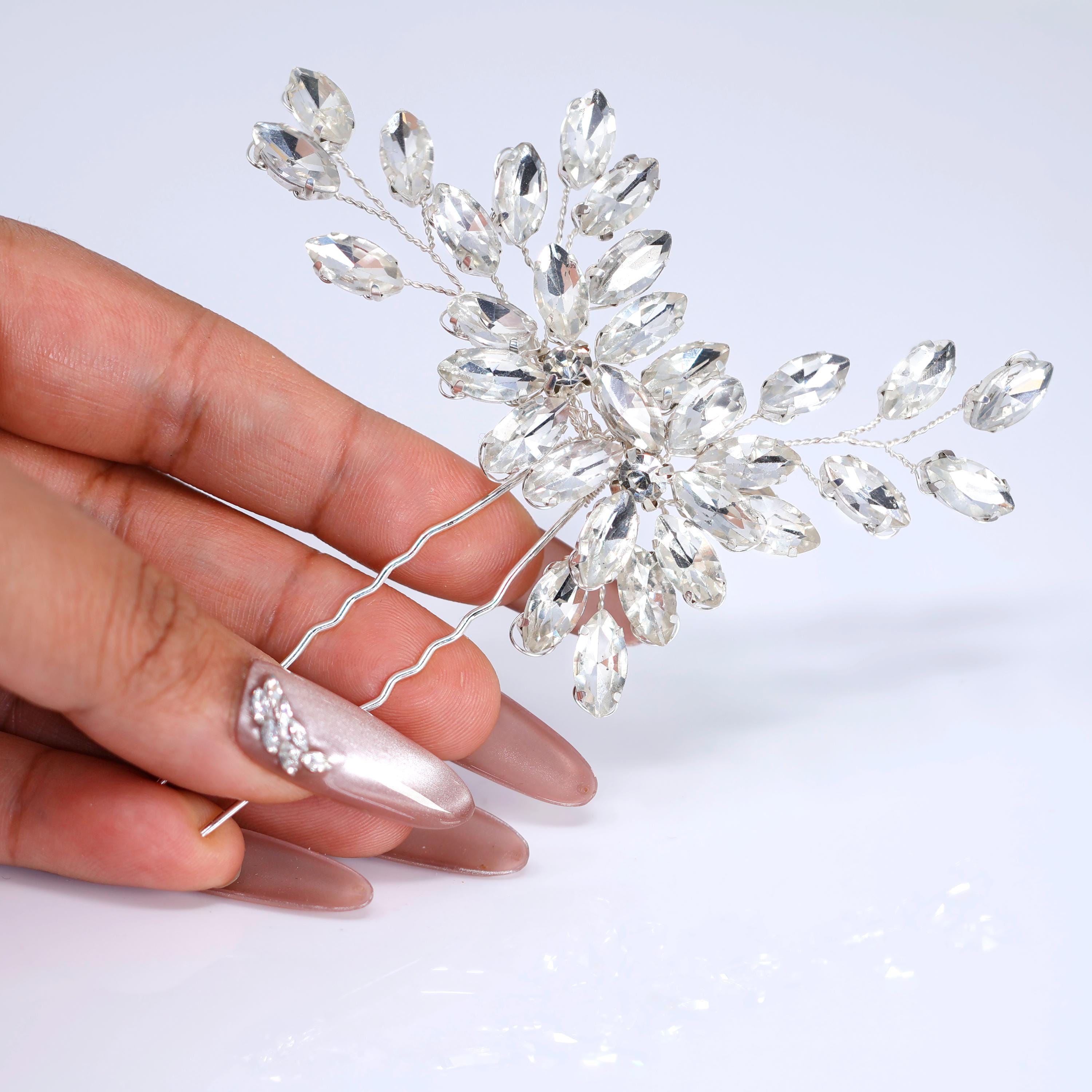 Swarovski Crystal Bridal Hair Pin: Ethereal Wedding Hair  display picture 1
