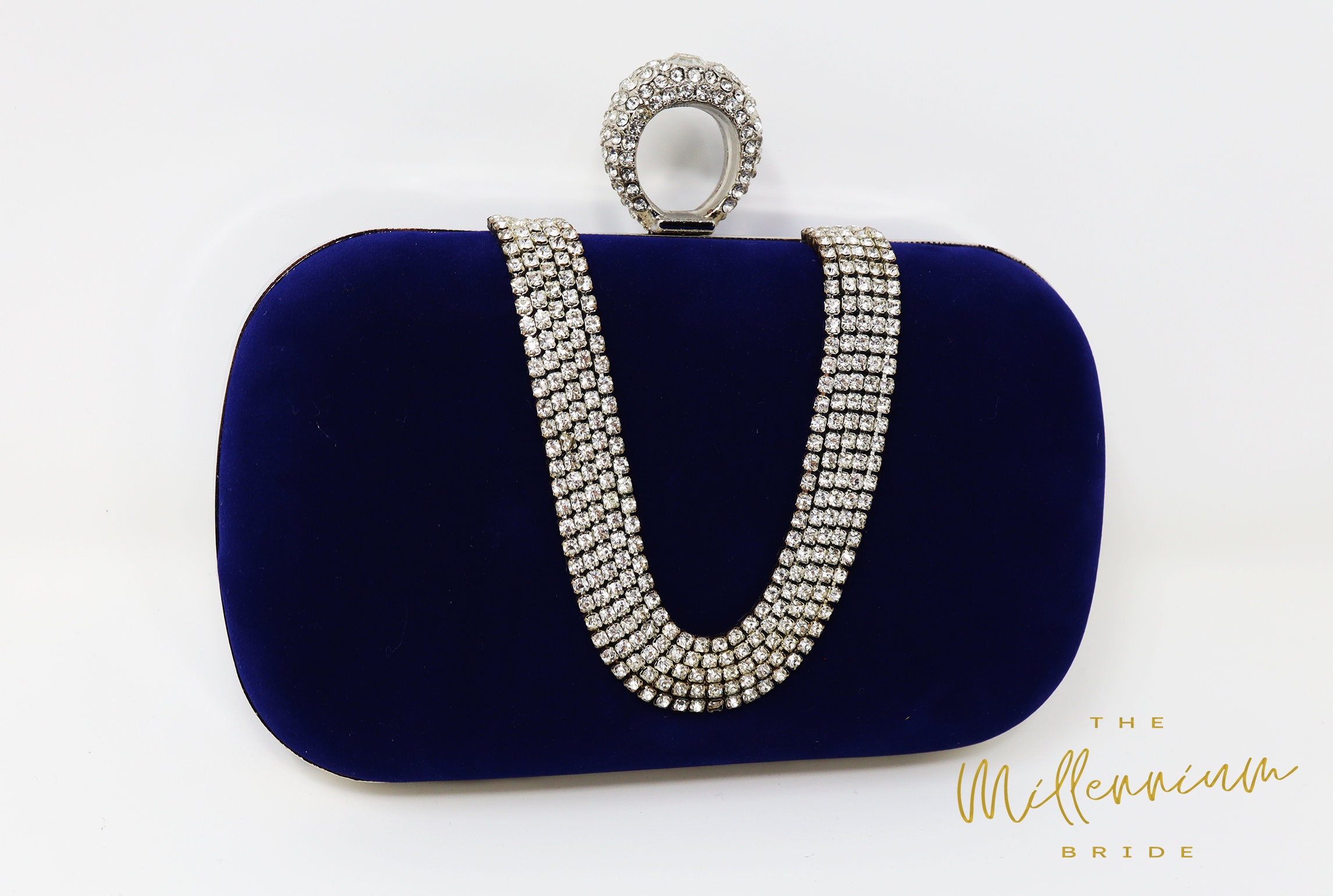 DEBIMY French Fries Chips Rhinestone Clutch Women Crystal Handbag Sparkly  Evening Bag Purses for Wedding Party Blue: Handbags