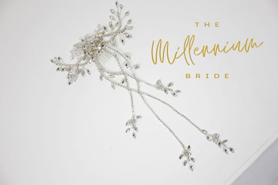 Pettine Sposa Con Cristalli | Fermaglio Capelli Matrimonio In Oro Rosa Per Cerimonie - Foto 7