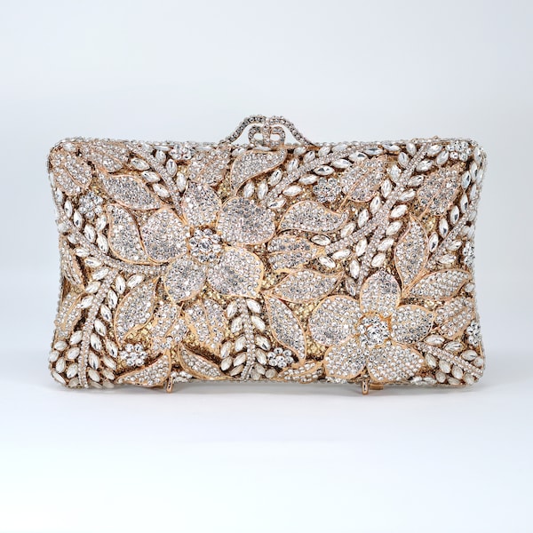 Beaded Silver and Pink Clutch Bag