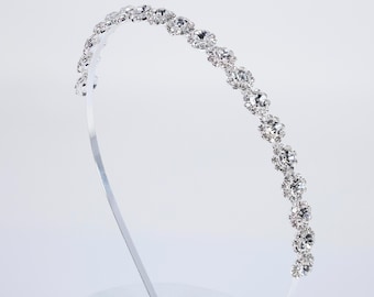 Swarovski Crystals Glimmer Grace Headband, Hair Vine Headband, Bridal Hair, Rhinestone Delicate Headband.