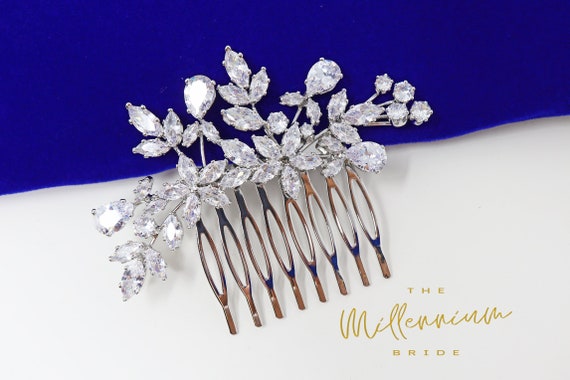 Peigne Latéral Mariée En Cristal Vert Et Or - Accessoire Cheveux Élégant Pour Mariage