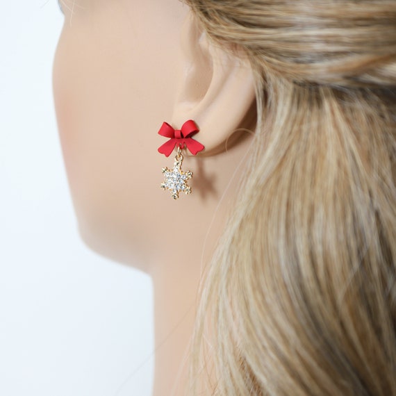 Boucles D'oreilles Longues Bohème Avec Nœud Et étoile - Strass Et Cristaux, Couleur Or Ou Argent - Pour Soirée, Mariage