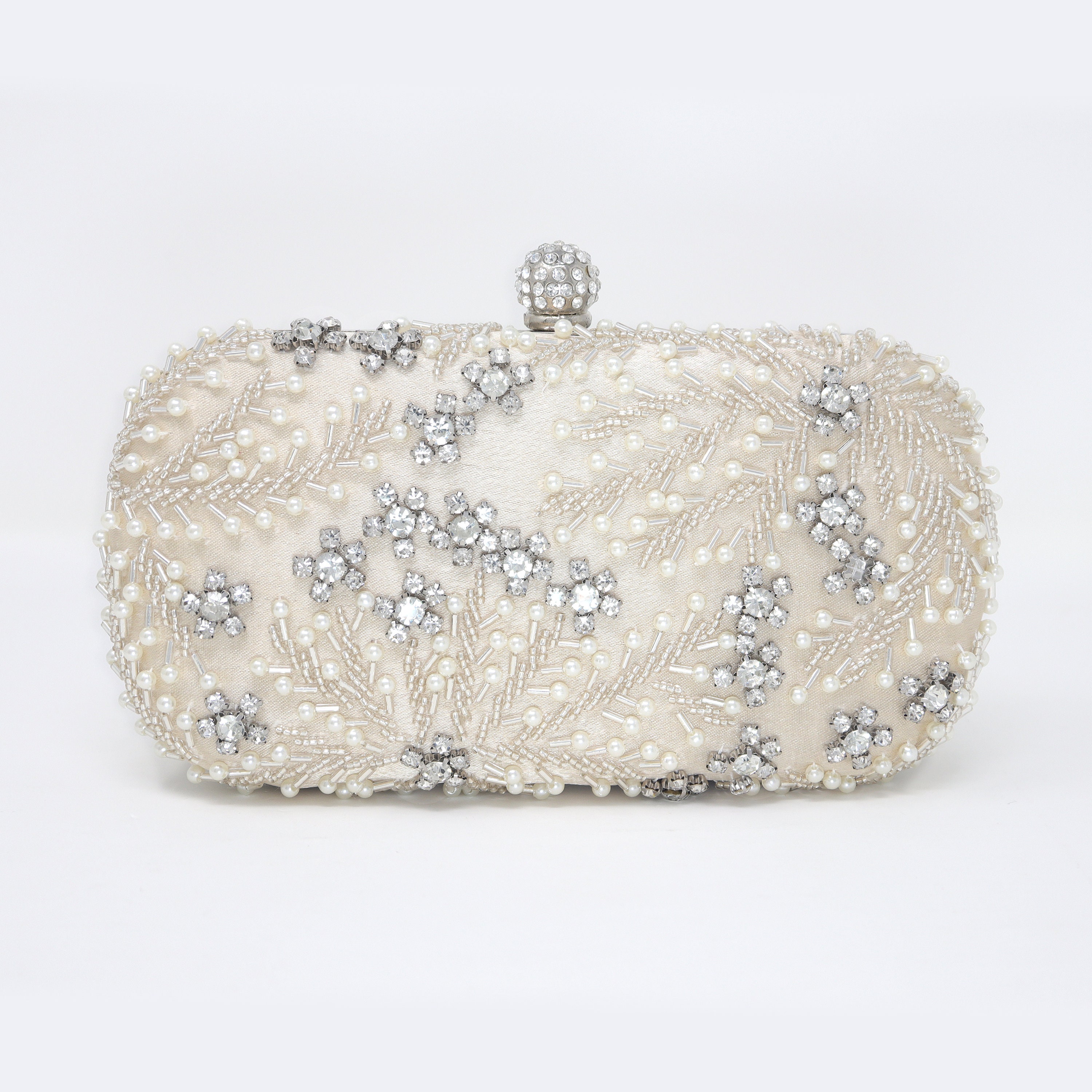 クラッチバッグ Swarovski Crystal-Embellished Clutch King & Queen Knuckle Clutch bag in Silver tone hardware with