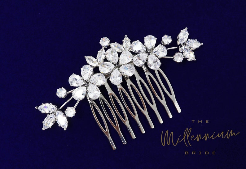 Diamond wedding hair accessories discount