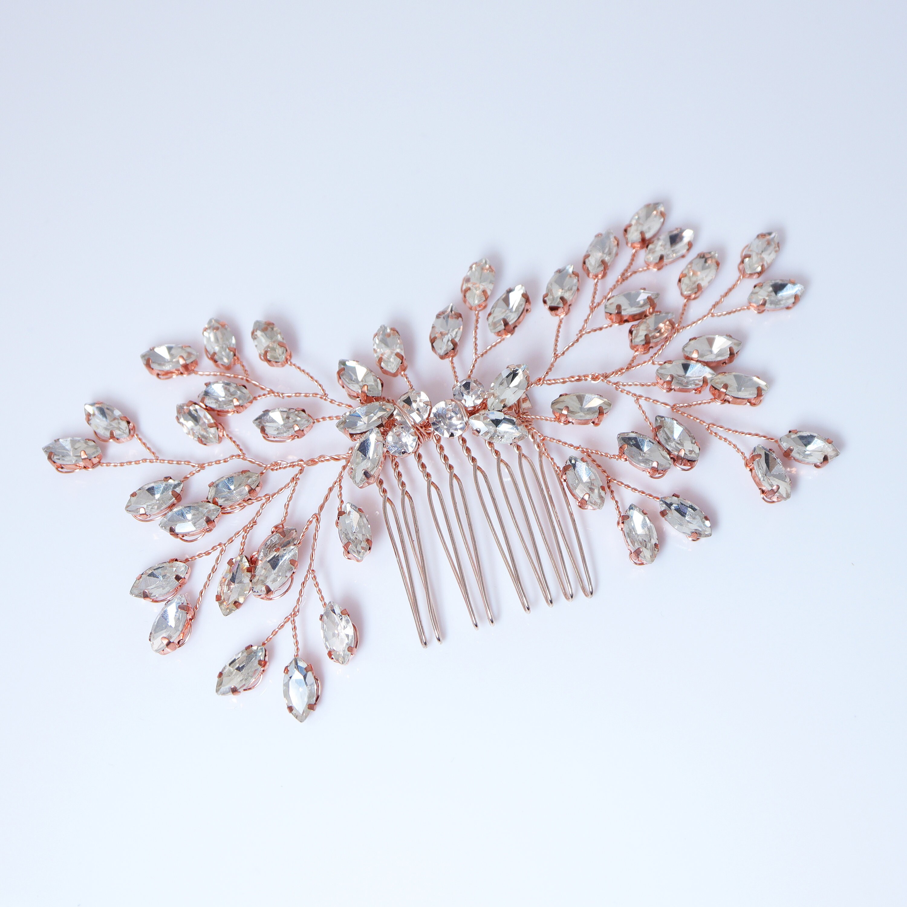 Swarovski Crystal Vine Leaves Bridal Hair Comb, Bridal Hair  display picture 2