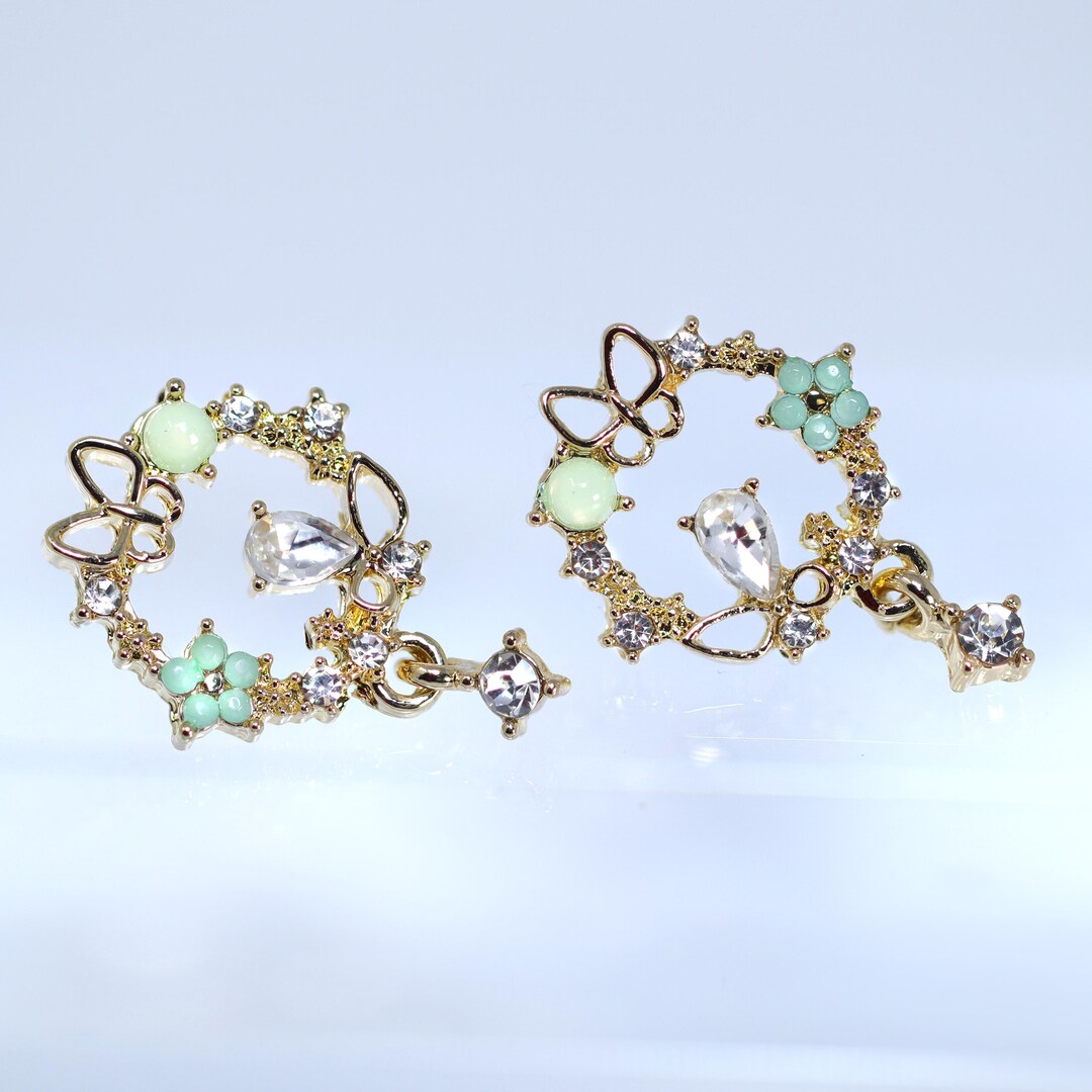 Fairy Butterfly Floral Drop Earrings, Swarovski Crystal