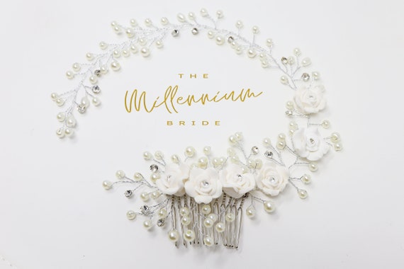 Pettine Per Capelli Da Sposa Ushiny Con Cristalli E Perline - Accessorio Elegante Per Matrimoni E Feste - Colore Oro