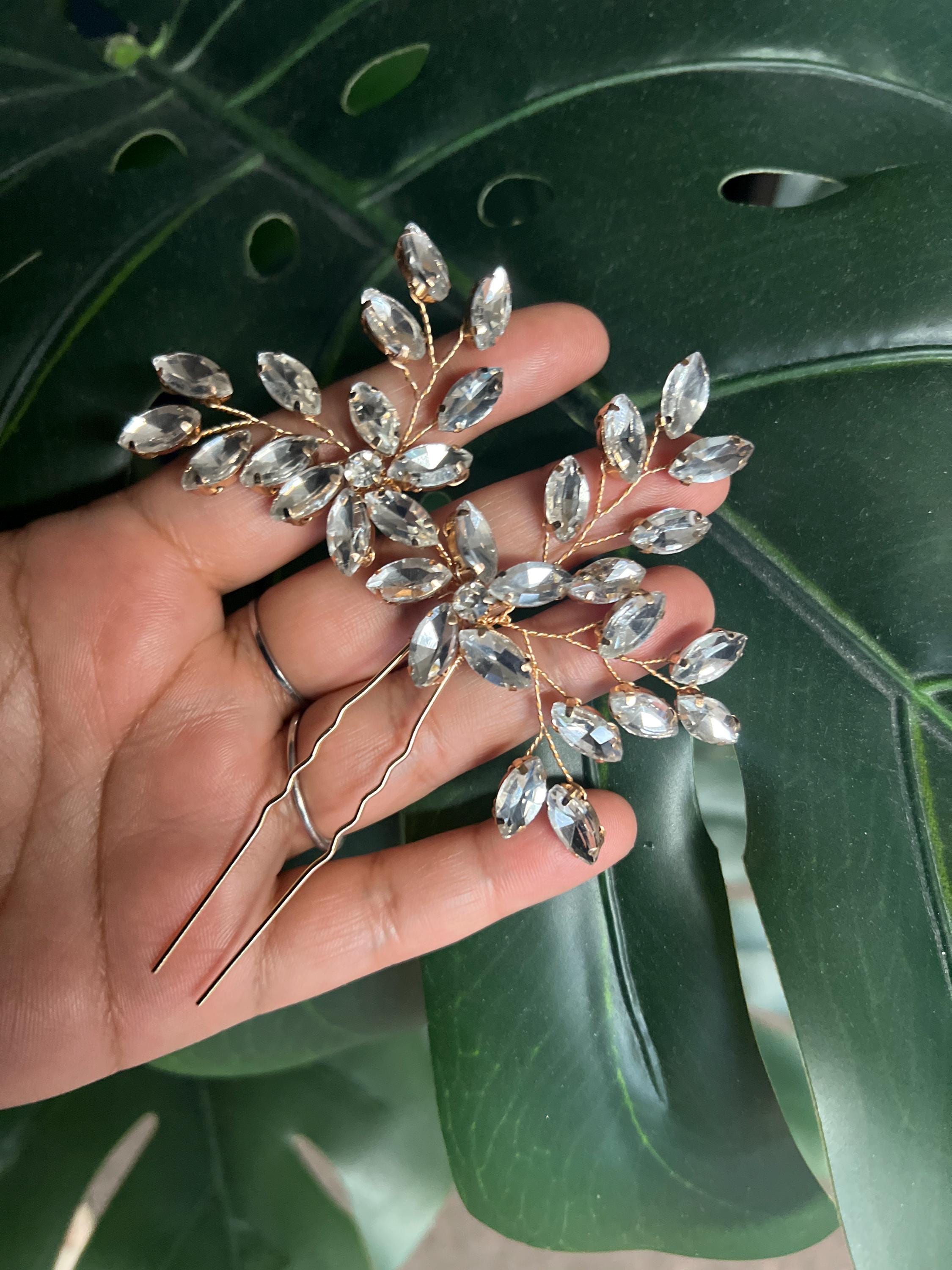 Swarovski Crystal Bridal Hair Pin: Ethereal Wedding Hair  display picture 3