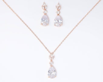 Set Collana E Orecchini Da Sposa In Argento Con Zirconi E Cristallo – Gioielli Eleganti Per Donne, Regalo Perfetto Per Matrimonio E Cerimonie