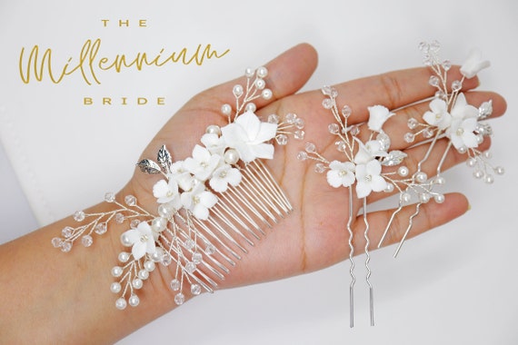 Swarovski Crystal Comb Hair Accessory Elegant Freshwater Pearl Swarovski Crystal Hair Comb for  main image 4