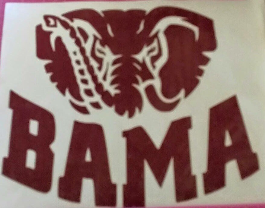 Alabama Decal Bama Elephant Decal Alabama Football Vinyl Etsy