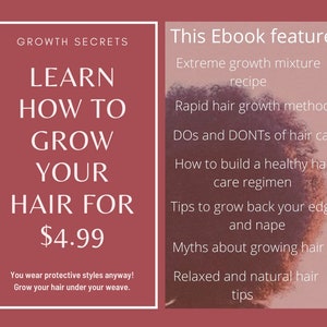Ebook - Hair growth tips for natural and relaxed hair