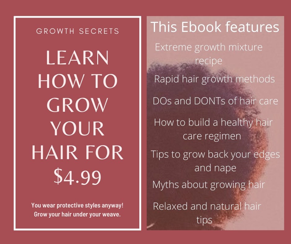 Ebook Hair Growth Tips for Natural and Relaxed Hair - Etsy
