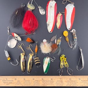 Classic Angler Bundle: 16 Vintage Spoons Spinners & Assorted Fish Lures