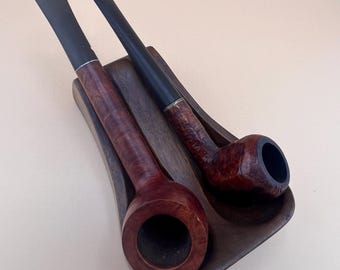 Conjunto Vintage Pic-A-Pipe London House para Dois Cachimbo – Kaywoodie, Billiard com Montagem em Prata