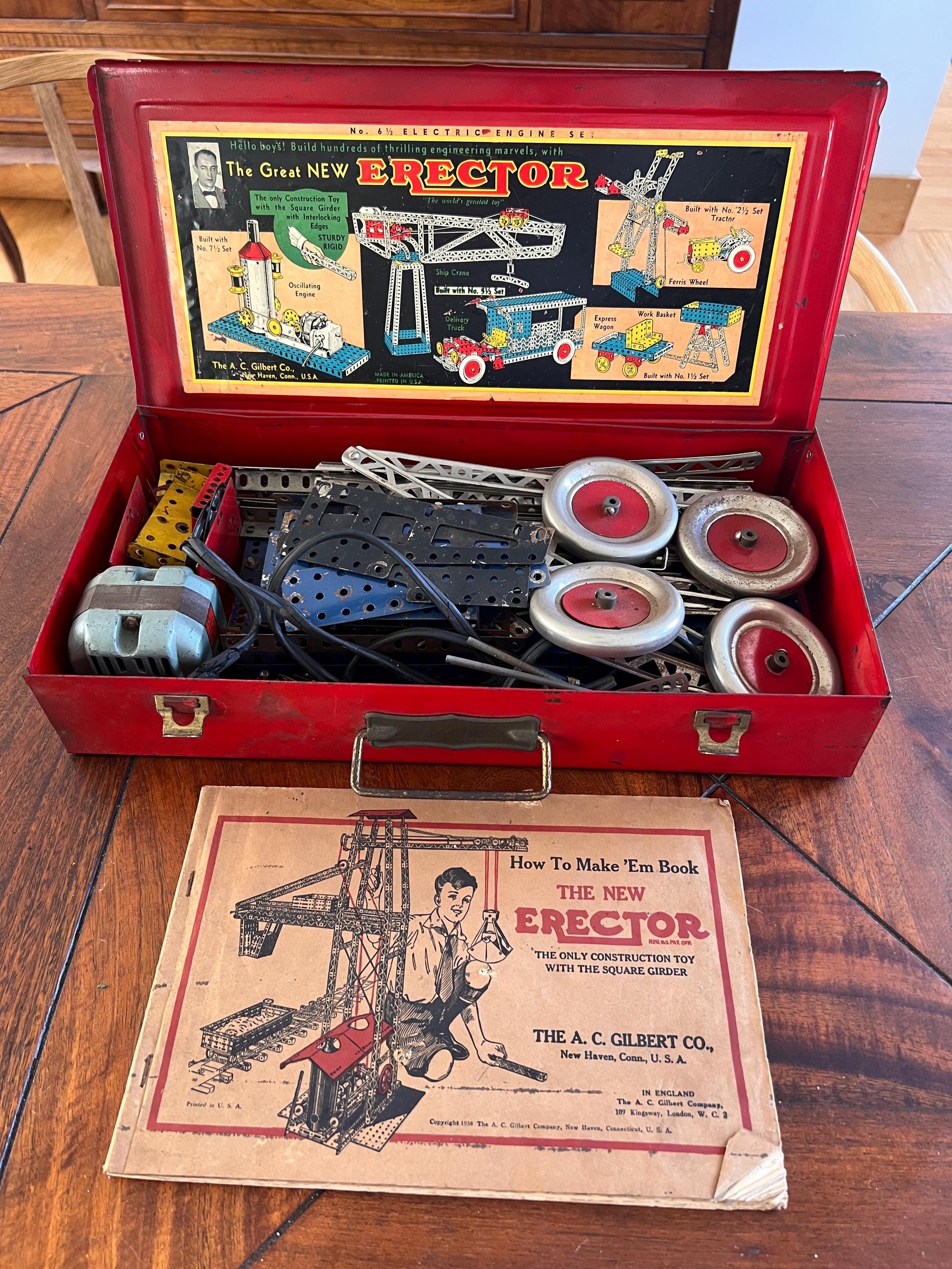 Vintage Erector Set 6 1/2 electric engine set, circa 1938
