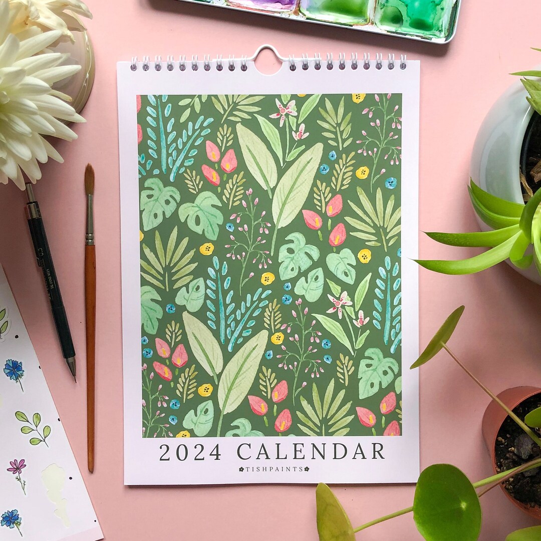 2024 Floral Wall Calendar Garden Flowers Colourful Plants 12 Etsy UK