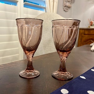 Fostoria Vintage stemmed glassware - light purple