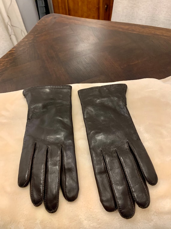ladies brown leather gloves Gem
