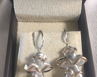 Silver angel hook earrings