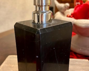 Black matte marble soap dispenser