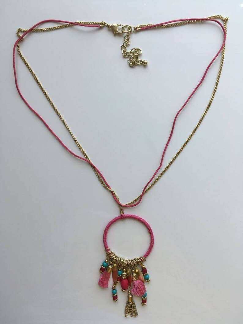 Tassel Necklace Pendant Multi Colours