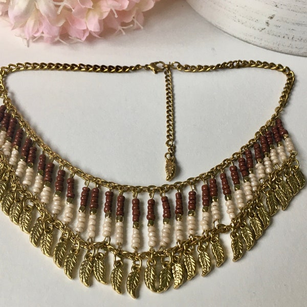 Layering bohemian necklace, necklace set, beaded necklace, layered necklace, boho necklace, multi-chain necklace, statement necklace