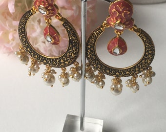 Indian Earrings, Pakistani Earrings,Earrings, Wedding Earrings, Dangle Earrings , Eid Sale , Pearl Earrings , Asian Earrings