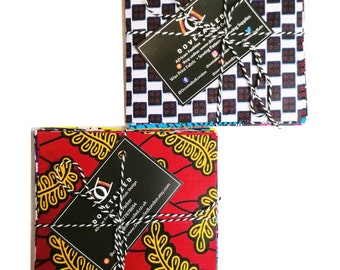 African wax print CHARM PACKS 42 squares 5" x 5" quilting squares patchwork various colours applique craft ankara sewing by Dovetailed