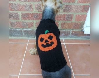 Pumpkin Halloween Dog Jumper XS-XXL *With Or Without Harness Hole*
