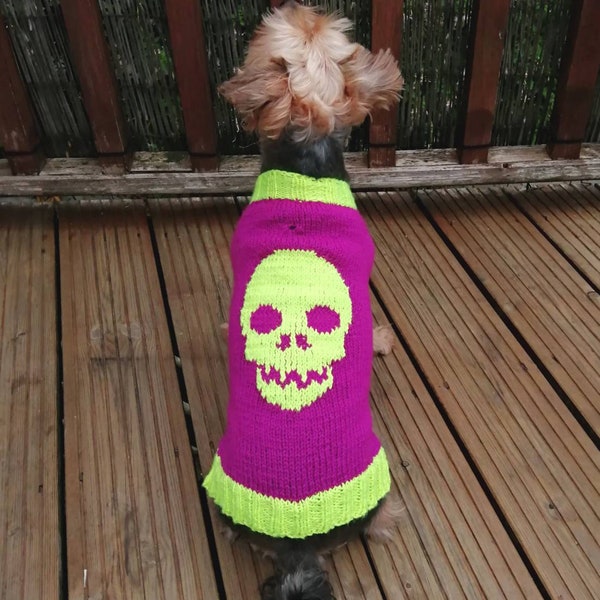 Choisissez vos couleurs SKULL Halloween Punk Rock dog jumper XS-XXL