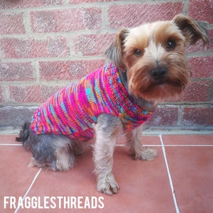 Multicoloured Bright Dog Jumper XS-XXL (with or without harness hole)