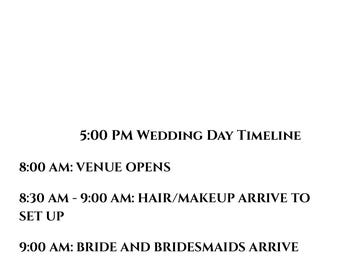 Wedding Day Timeline Template