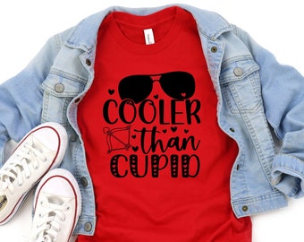 Cooler Than Cupid! Boys Valentine's Day Shirt | Valentines Shirt for Boys in Infant, Toddler and Youth Sizes Boys Valentine