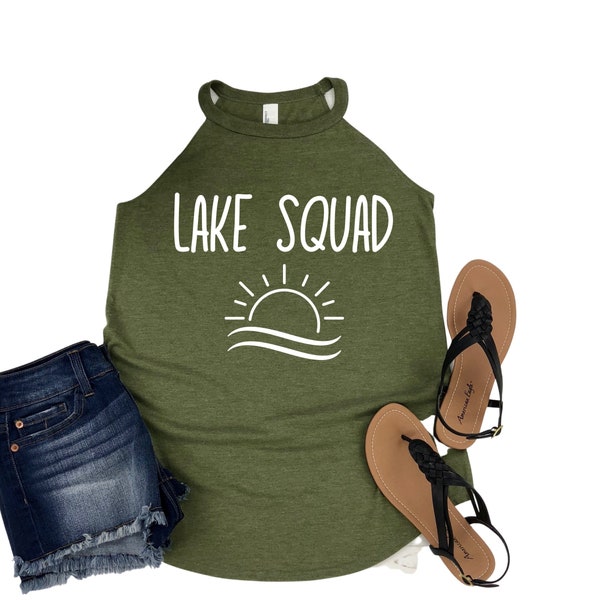 Lake Squad! Womens Rocker Tank Top | Womans Lake Life Shirt | Matching Friends Group Lake Shirt| | in Assorted Colors and Plus Sizes XS-4XL