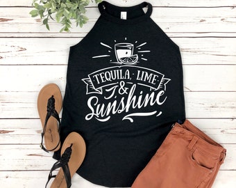 Women/'s Shirt Alcohol Summer Graphic Tee Margaritas Mom Shirt Workout Soft /& Comfy Tequila Lime and Sunshine Ladies T-Shirt