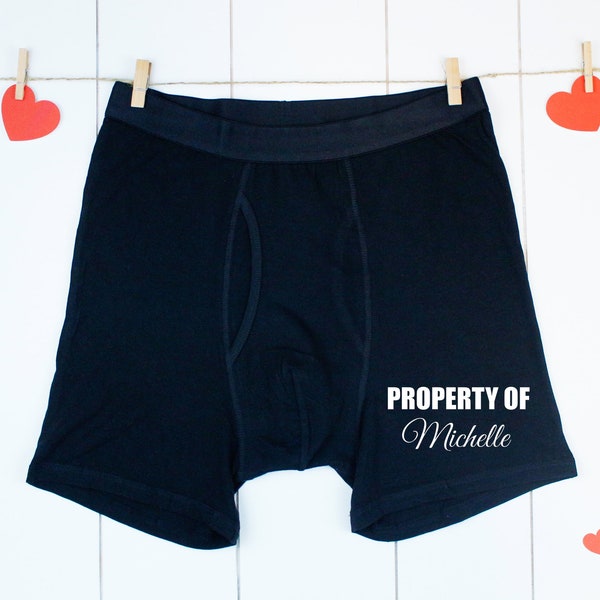 Personalized Property Of Boxer Briefs For Him | Valentine's Day Gift for Him | Wedding Gift | Bachelorette Party Gift | Customized Boxers