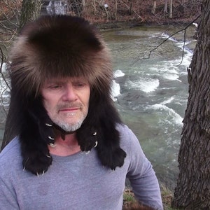 Wolverine fur hat * hide wolf fox beaver coyote skunk hats red fox black powder