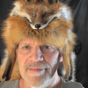 Red fox fur hat