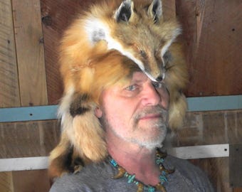 Red fox fur hat