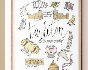 Acuarela Impresión digital Tarleton State University Tradiciones A TODO COLOR