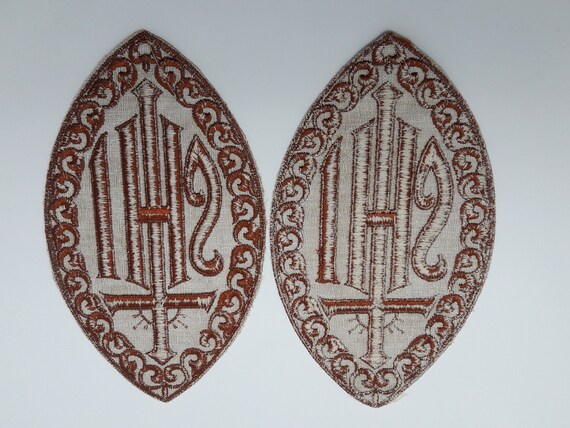 Liturgical IHS PX Cross Emblem Embroidered Patch Sew On for Vestment 1 Piece