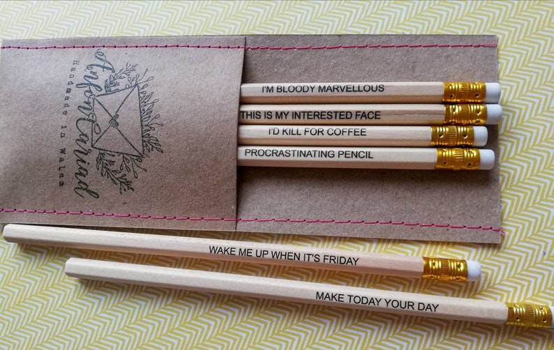 Pencils with Purpose Funny Pencil Quotes Personalised Etsy